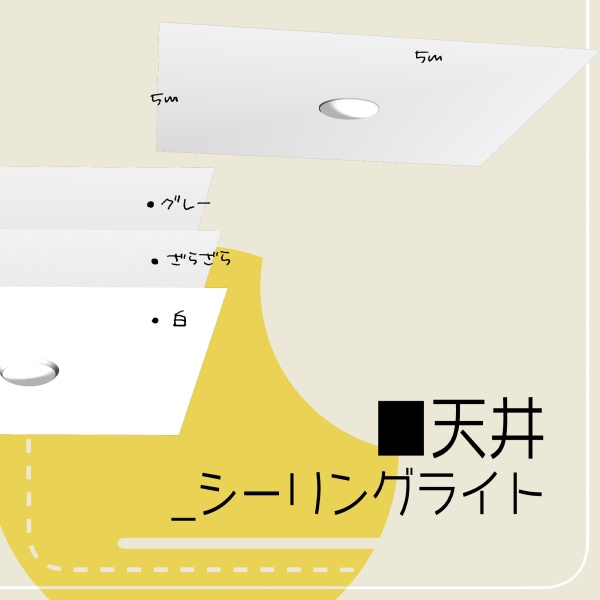 【クリスタ用】壁・床・天井5種セット【3D素材】