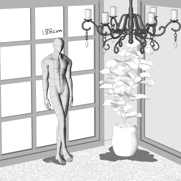 【クリスタ用】大きなガラス窓2種【3D素材】