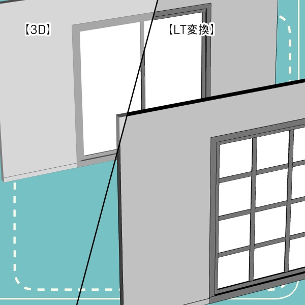 【クリスタ用】大きなガラス窓2種【3D素材】