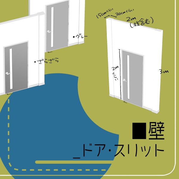 【クリスタ用】ドア4種【3D素材】