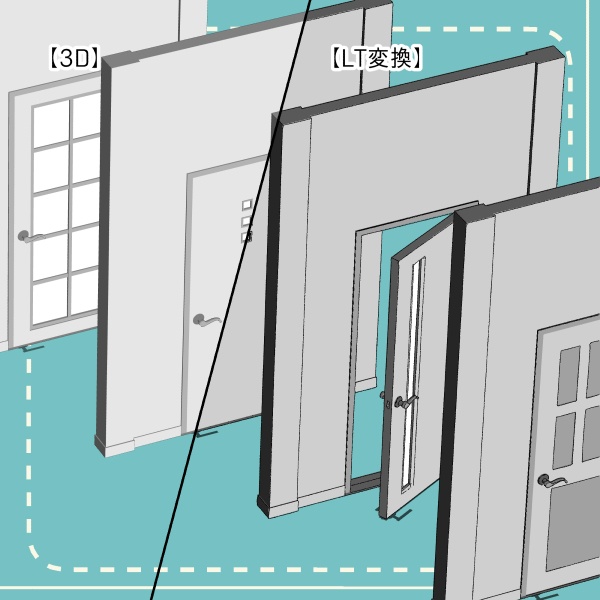 【クリスタ用】ドア4種【3D素材】