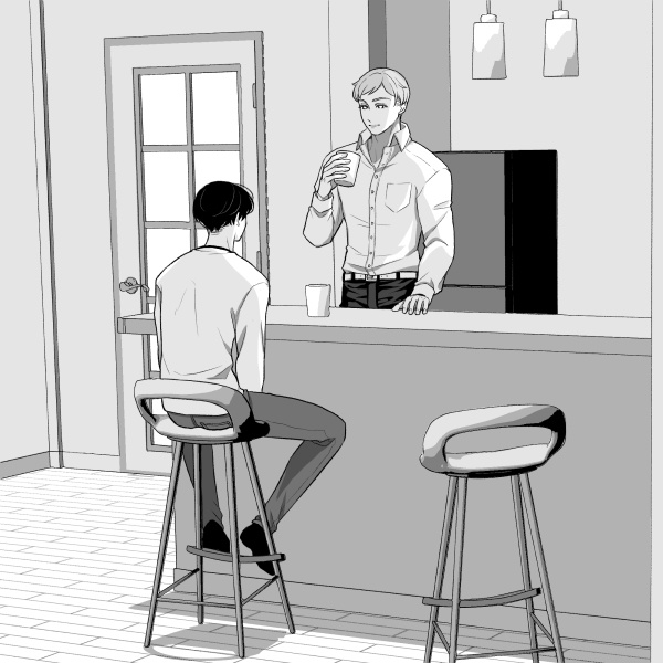 【クリスタ用】カウンターテーブル_ハイスツール【3D素材】