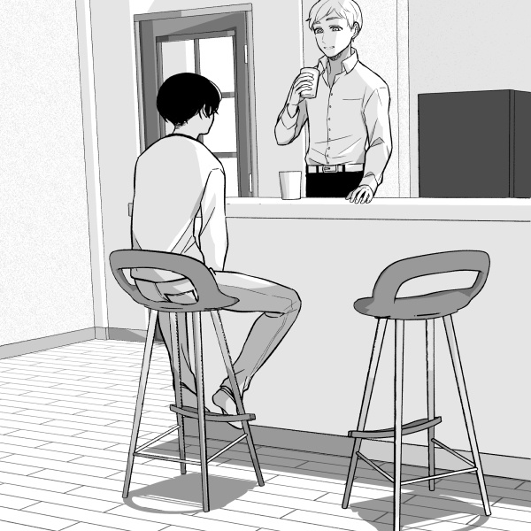 【クリスタ用】カウンターテーブル_ハイスツール【3D素材】