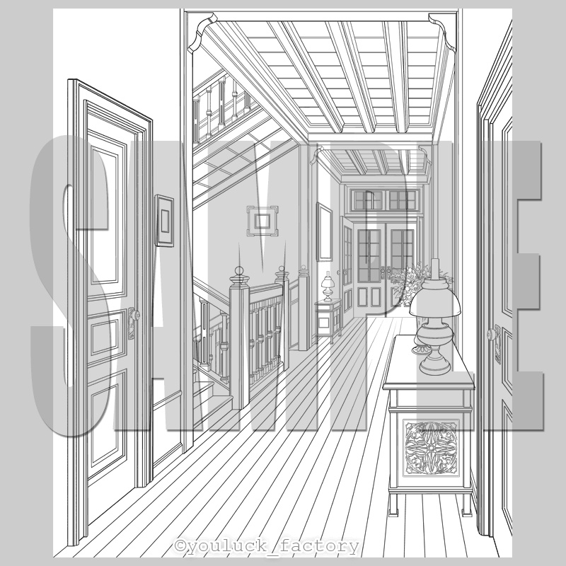 マンガ背景素材集 YL-19「LayerMaterial Vol.02 館」