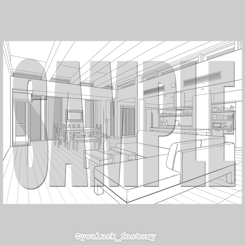 マンガ背景素材集 YL-19「LayerMaterial Vol.02 館」