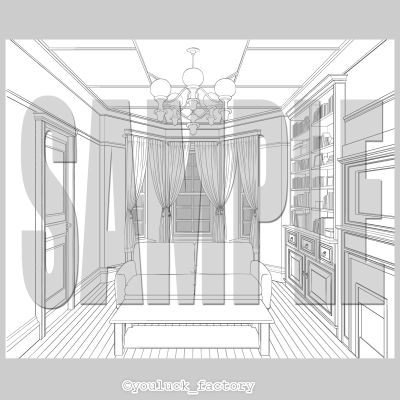 マンガ背景素材集 YL-19「LayerMaterial Vol.02 館」