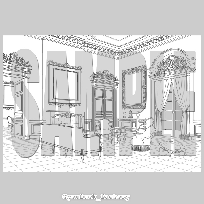 マンガ背景素材集 YL-19「LayerMaterial Vol.02 館」