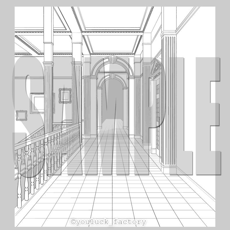 マンガ背景素材集 YL-19「LayerMaterial Vol.02 館」