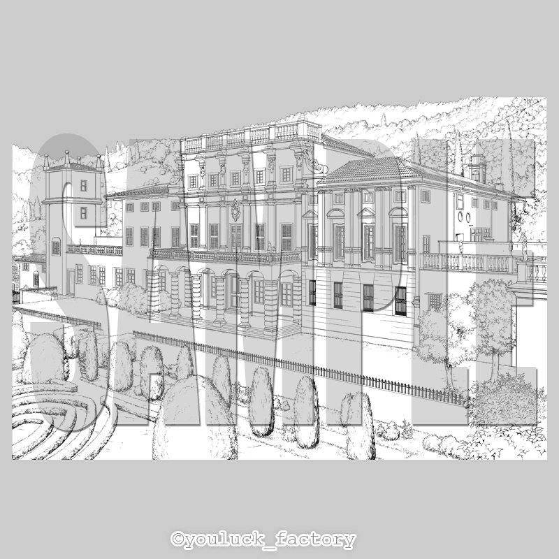 マンガ背景素材集 YL-19「LayerMaterial Vol.02 館」