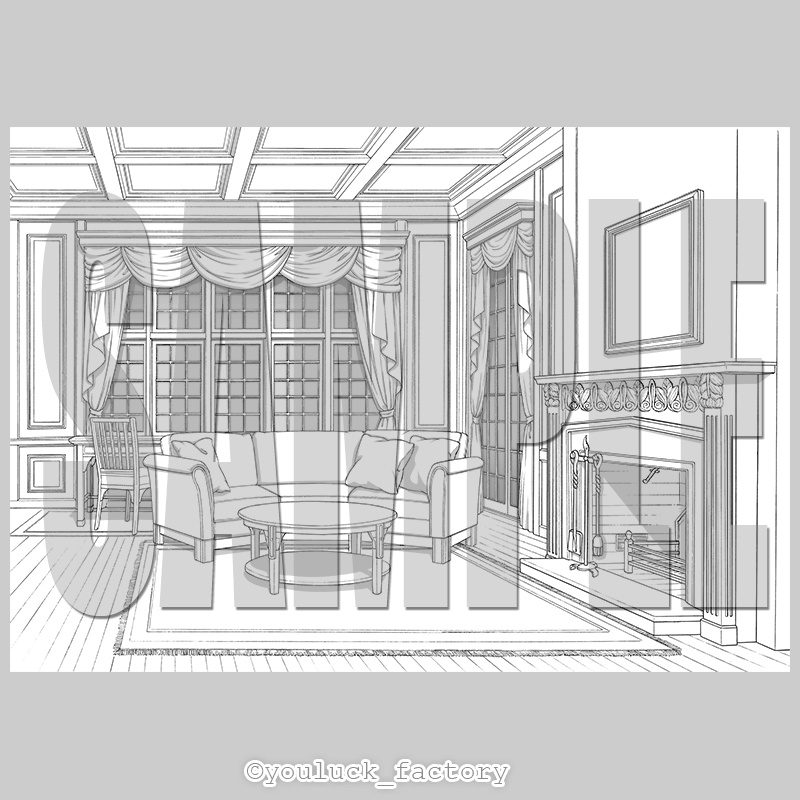 マンガ背景素材集 YL-17「MyTown4 House&Public 2」