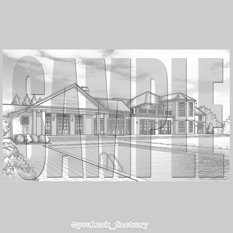 マンガ背景素材集 YL-17「MyTown4 House&Public 2」