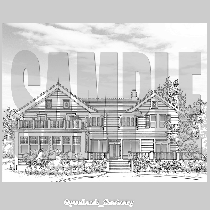 マンガ背景素材集 YL-17「MyTown4 House&Public 2」