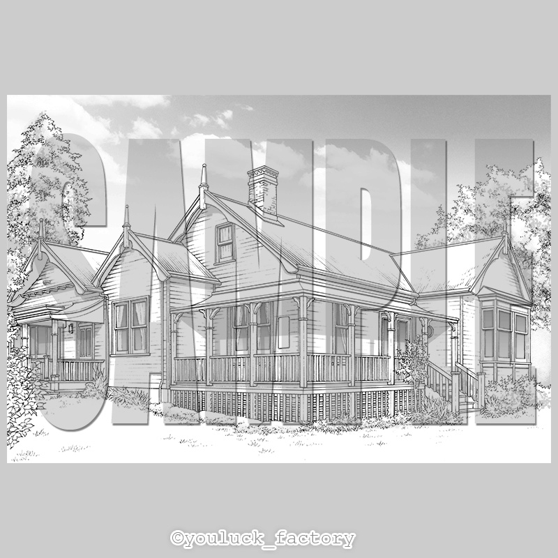 マンガ背景素材集 YL-17「MyTown4 House&Public 2」