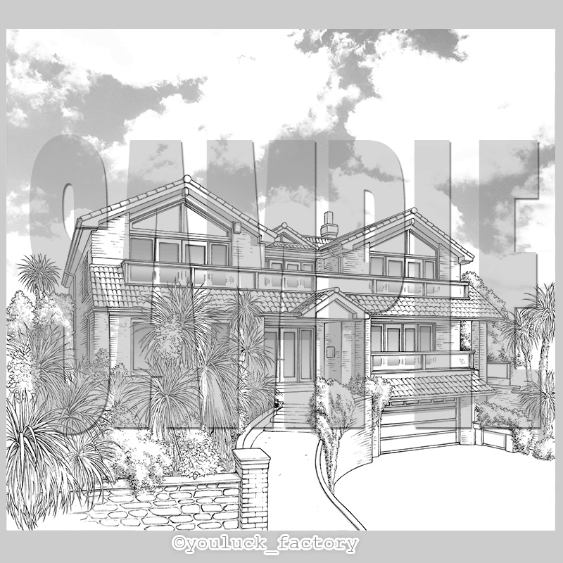 マンガ背景素材集 YL-17「MyTown4 House&Public 2」