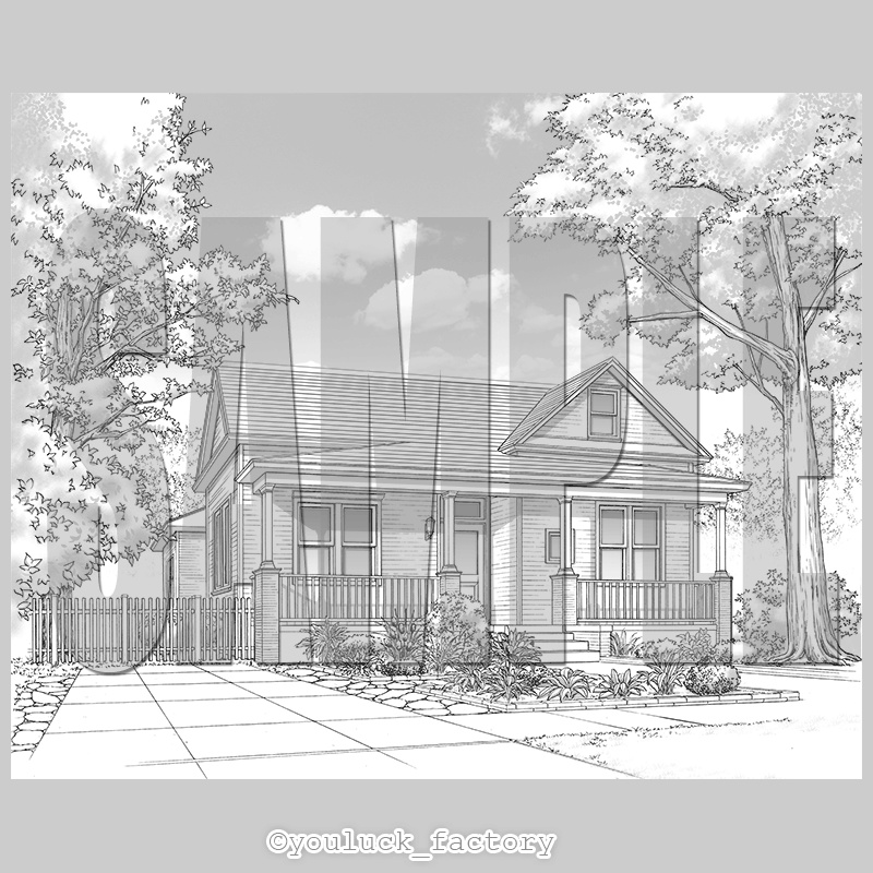 マンガ背景素材集 YL-17「MyTown4 House&Public 2」