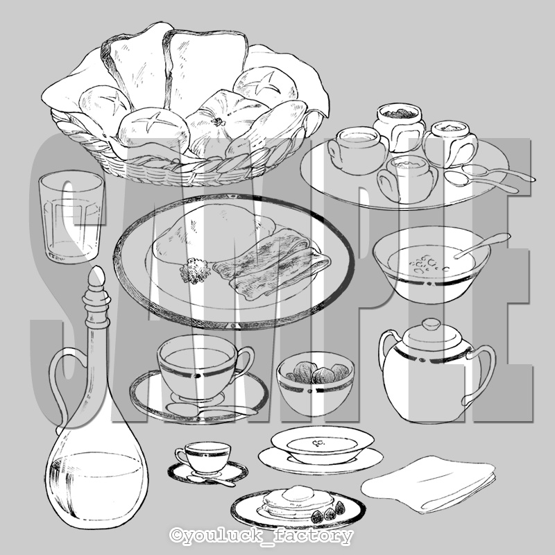 マンガ背景素材集 YL-16「LayerMaterial Vol.01 食」