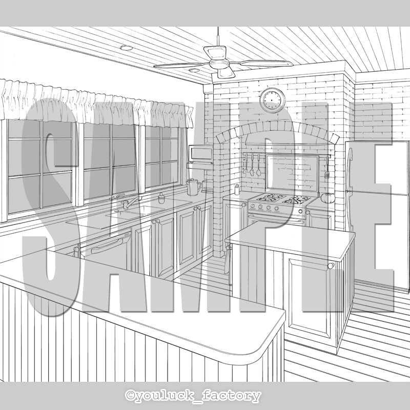 マンガ背景素材集 YL-16「LayerMaterial Vol.01 食」