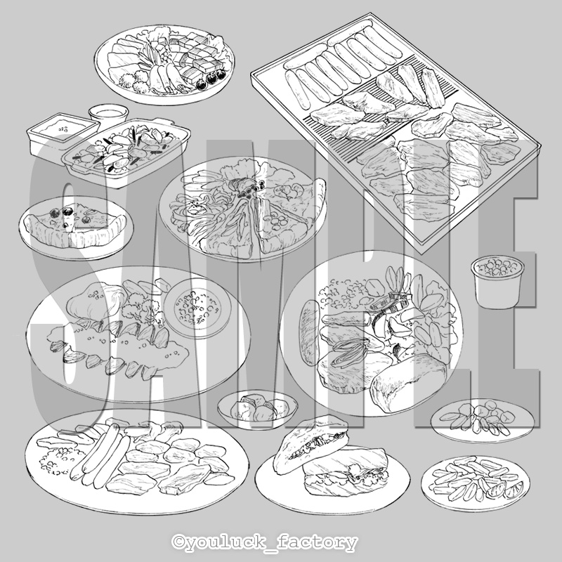 マンガ背景素材集 YL-16「LayerMaterial Vol.01 食」