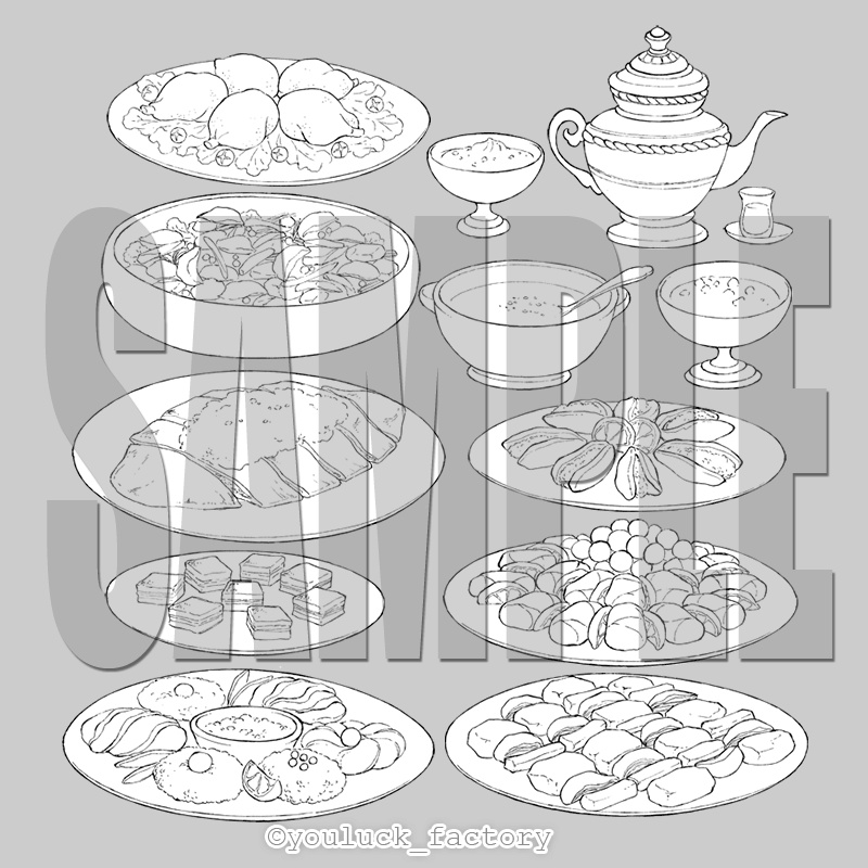 マンガ背景素材集 YL-16「LayerMaterial Vol.01 食」