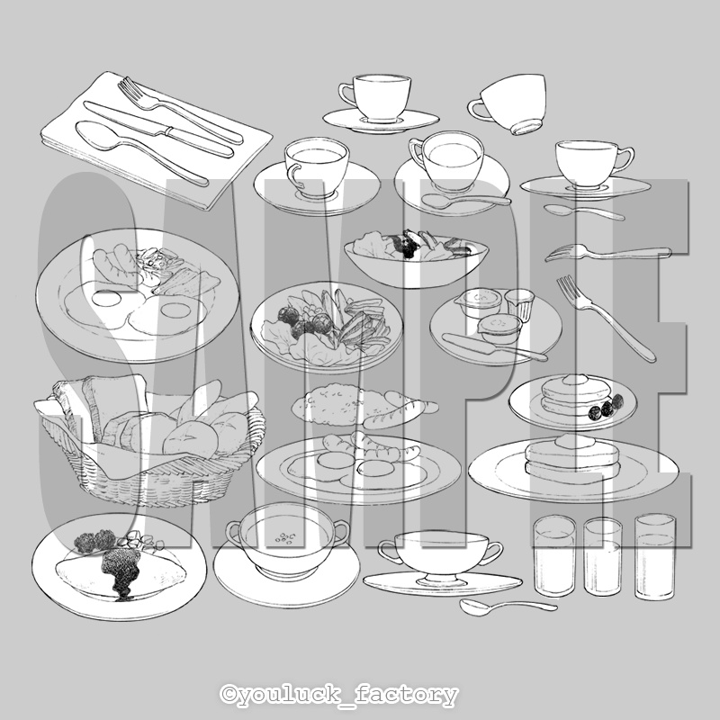 マンガ背景素材集 YL-16「LayerMaterial Vol.01 食」