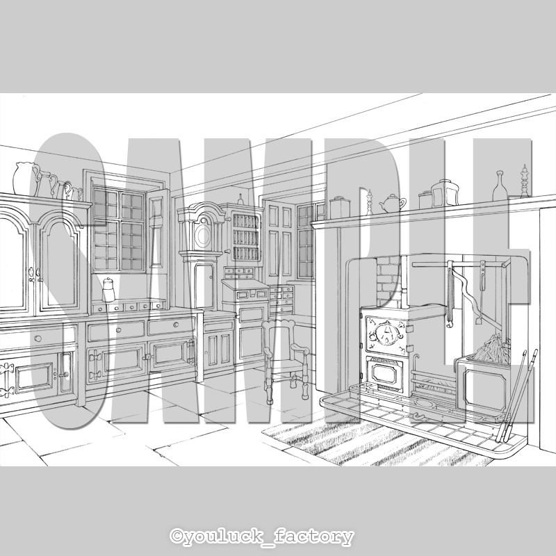 マンガ背景素材集 YL-16「LayerMaterial Vol.01 食」