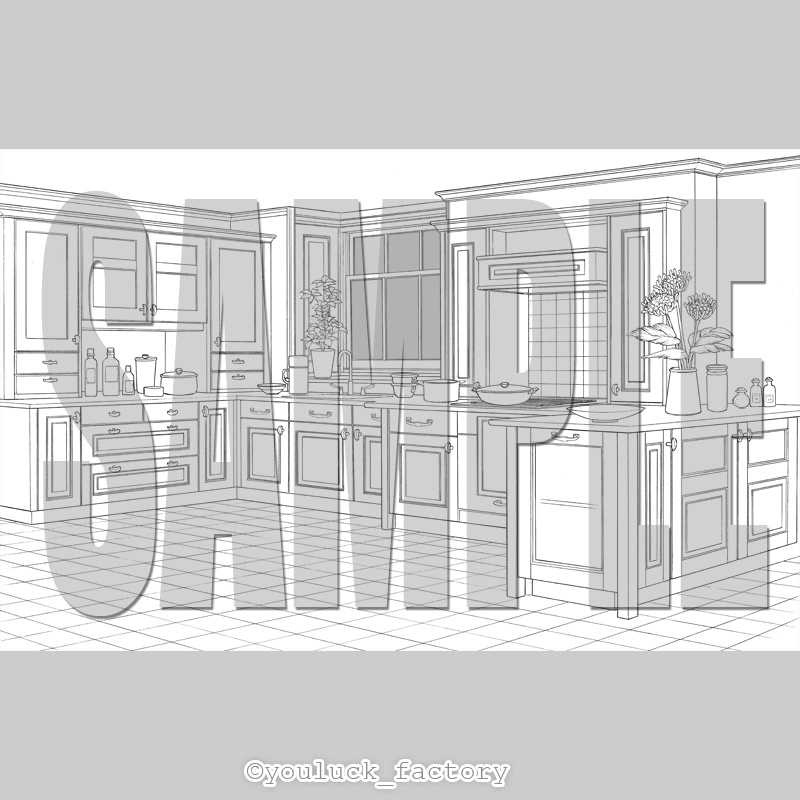 マンガ背景素材集 YL-16「LayerMaterial Vol.01 食」