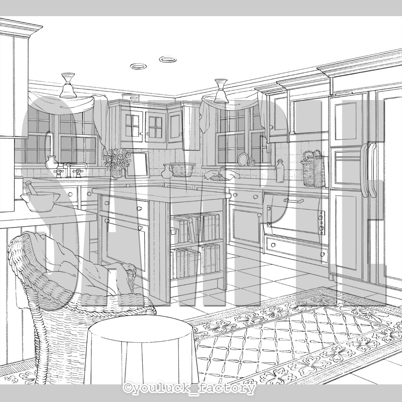 マンガ背景素材集 YL-16「LayerMaterial Vol.01 食」