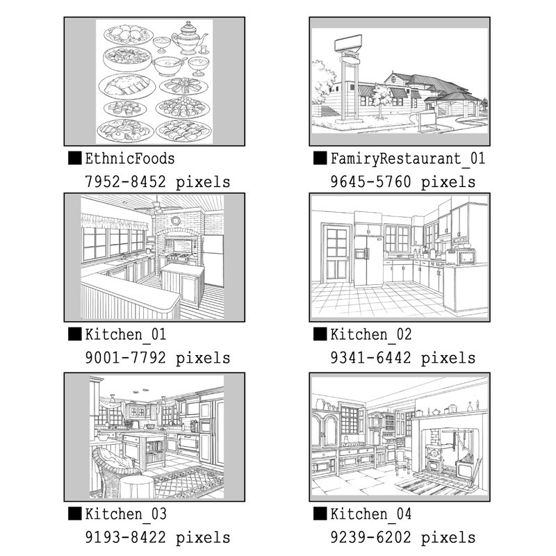マンガ背景素材集 YL-16「LayerMaterial Vol.01 食」