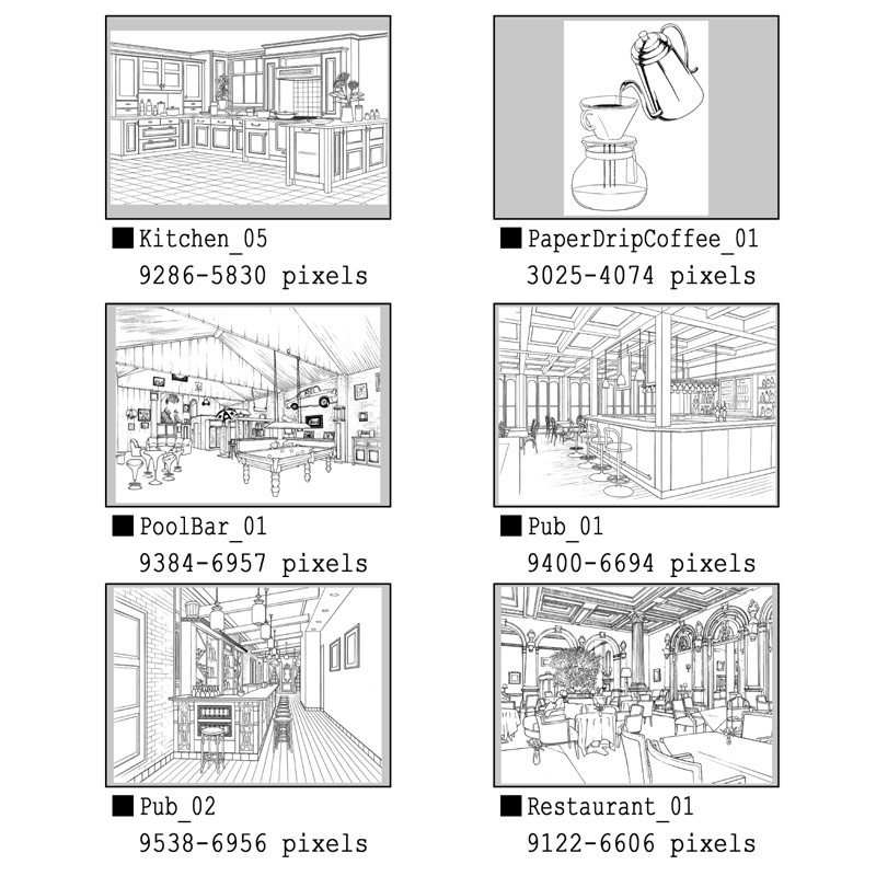 マンガ背景素材集 YL-16「LayerMaterial Vol.01 食」
