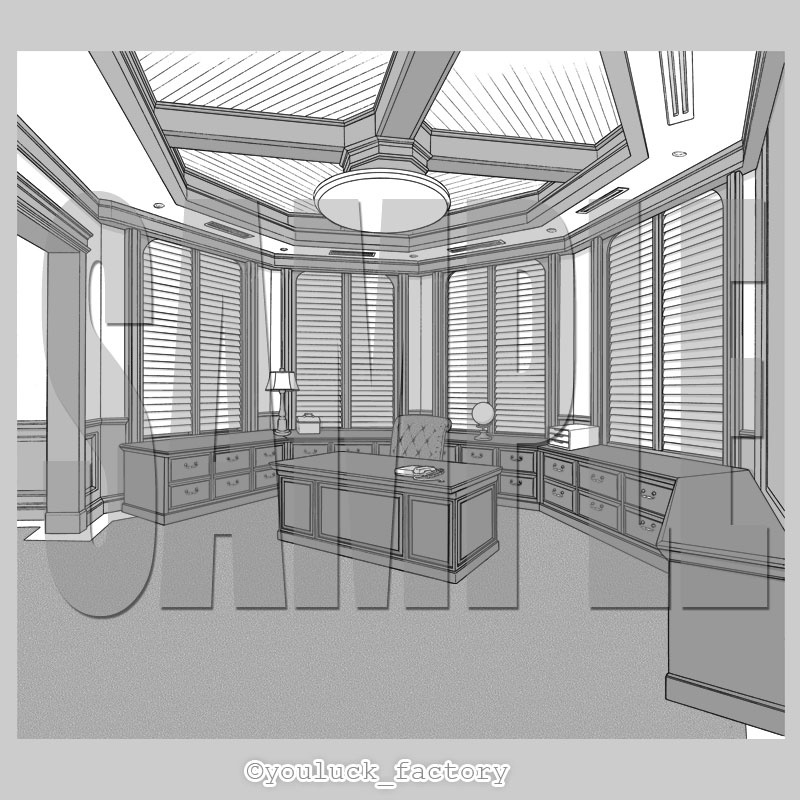 マンガ背景素材集 YL-15「MyTown3 Office」