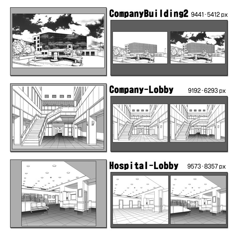 マンガ背景素材集 YL-15「MyTown3 Office」