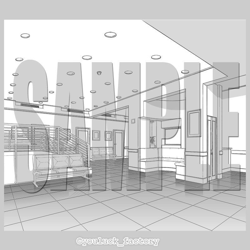 マンガ背景素材集 YL-15「MyTown3 Office」