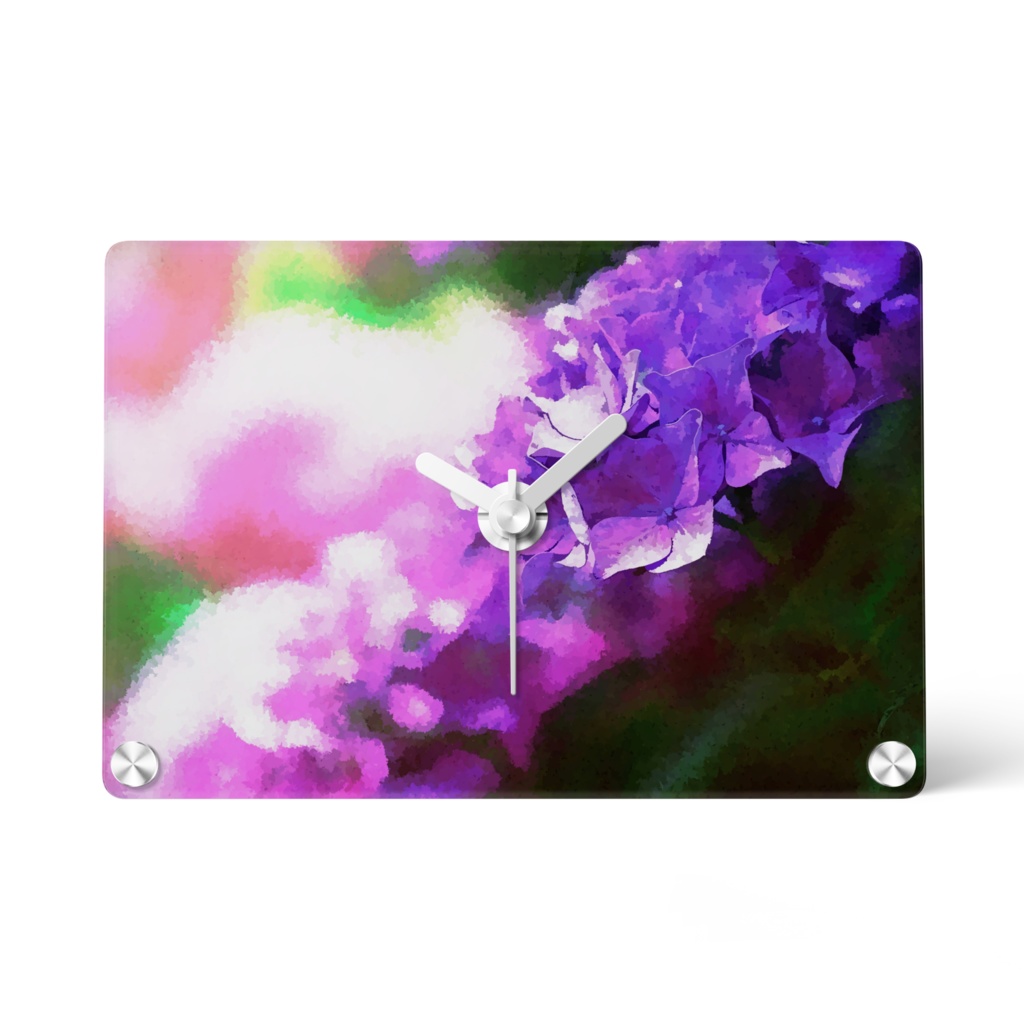 紫陽花　アクリル時計