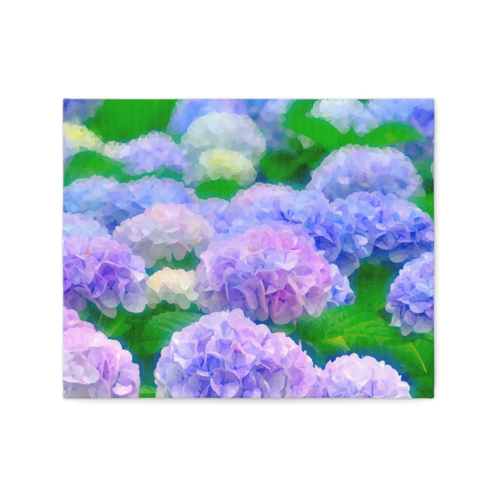 紫陽花の群生 水彩風キャンバス