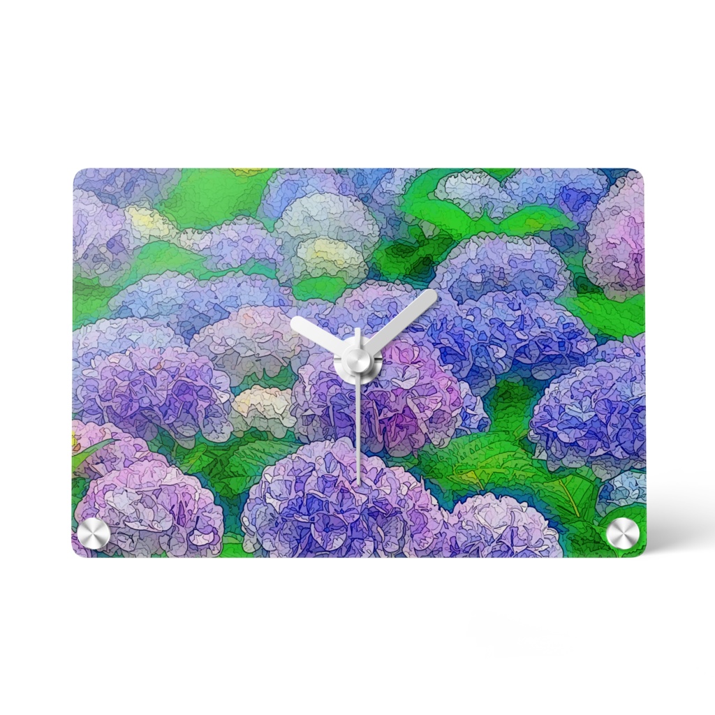 紫陽花の群生 アクリル時計