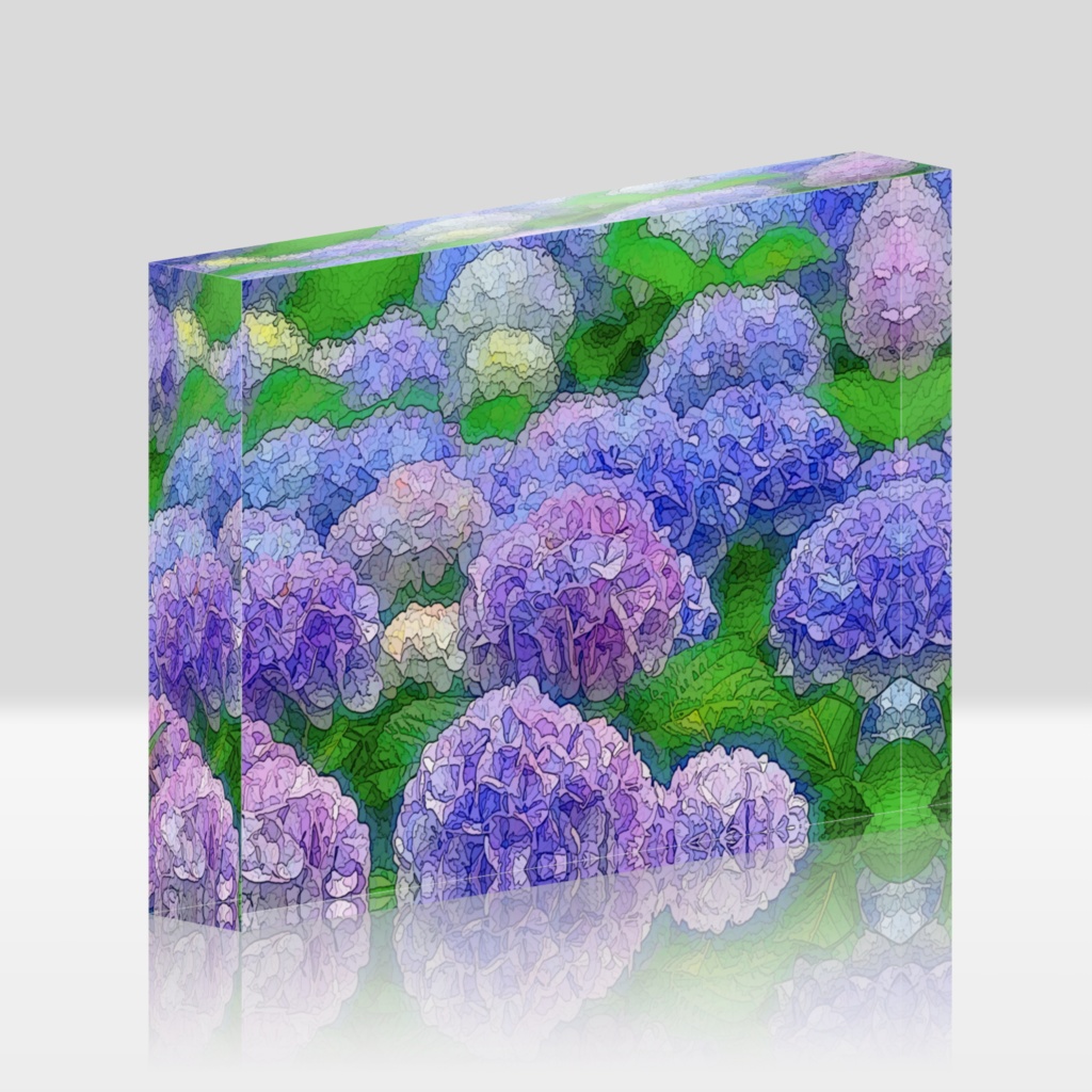 紫陽花の群生 アクリルブロック