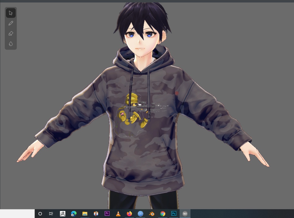 Army Print Combat Hoodie texture for VROID