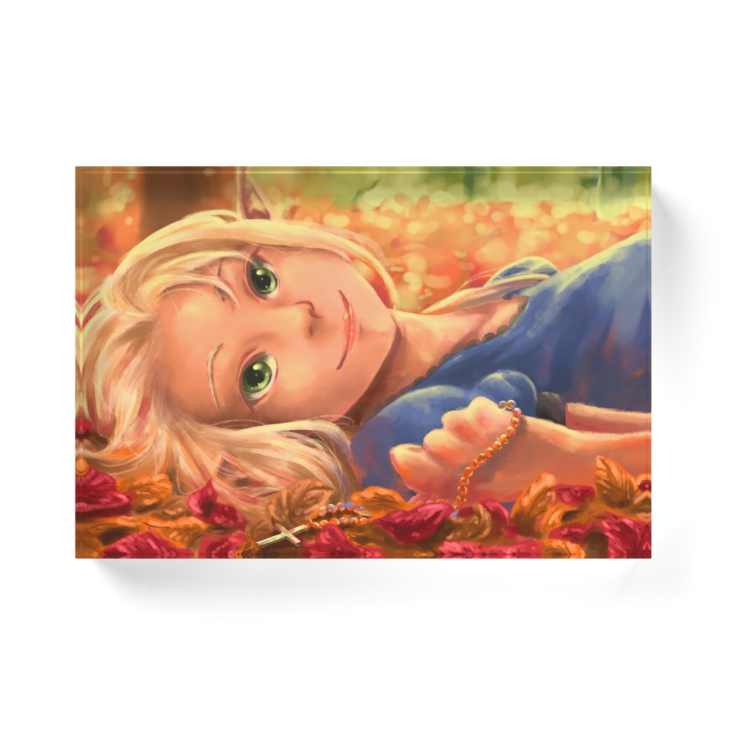 落ち葉とエルフの女の子