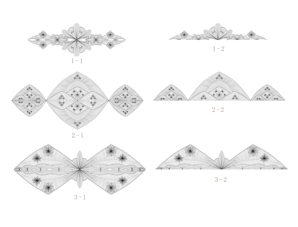 レース素材 1-1~3-2/Lace materials 1-1 to 3-2