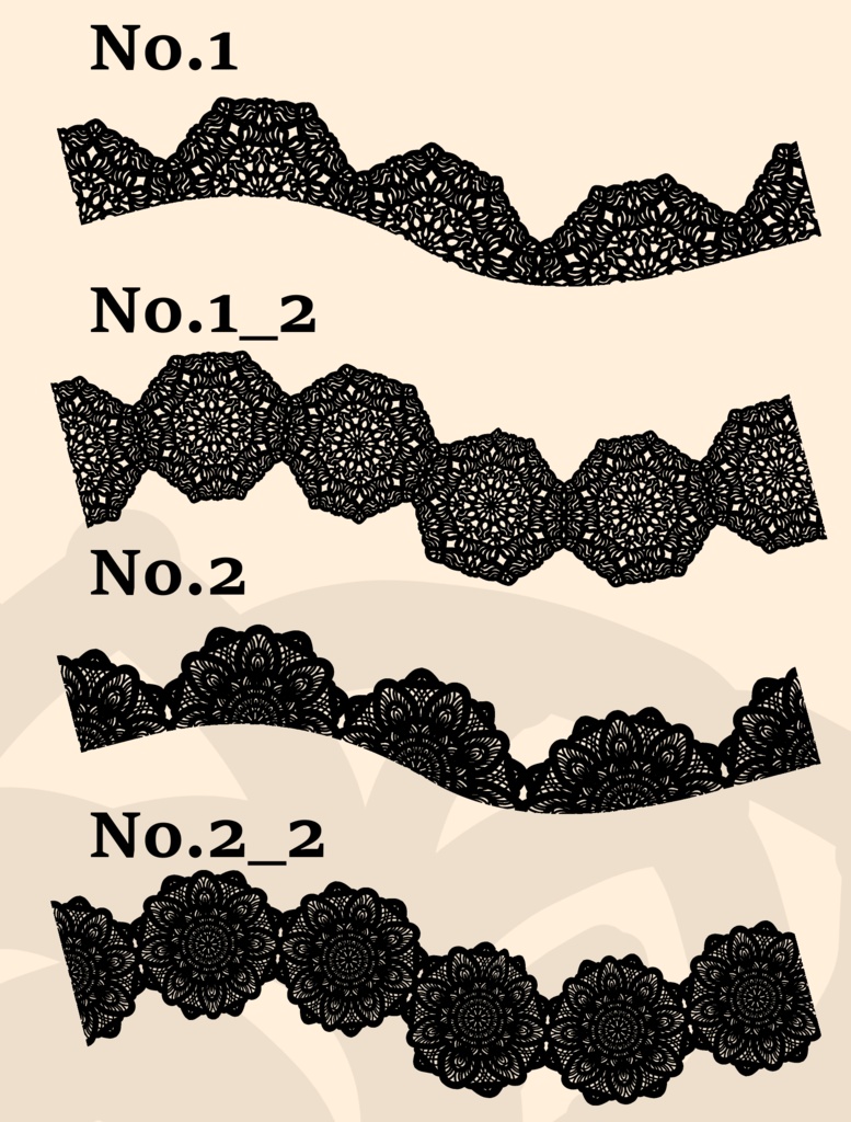 20種のレースブラシ2(クリップスタジオペイント)│20 types of lace blush 2 (Clip Studio Paint)