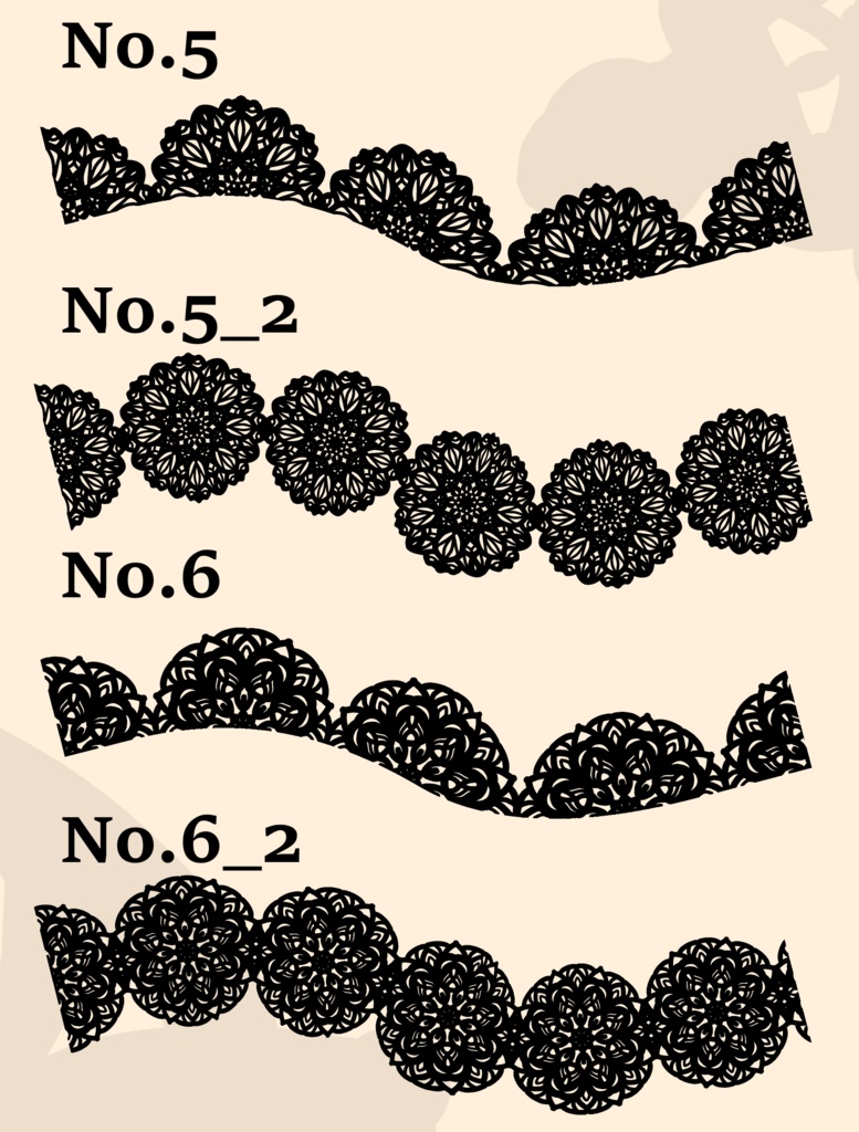 20種のレースブラシ2(クリップスタジオペイント)│20 types of lace blush 2 (Clip Studio Paint)