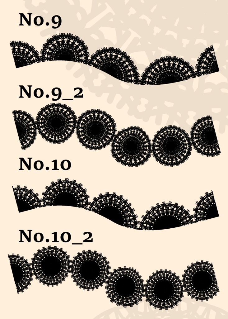 20種のレースブラシ(クリップスタジオペイント)│20 types of lace blush (Clip Studio Paint)