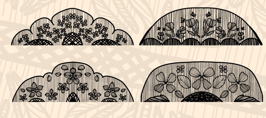 14種の花柄レース素材│14 types of floral lace material