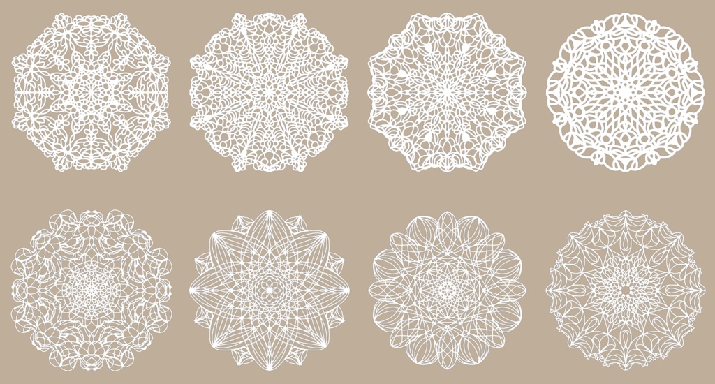 40種の白色縁ありレース素材│40 types of white and outlined lace materials