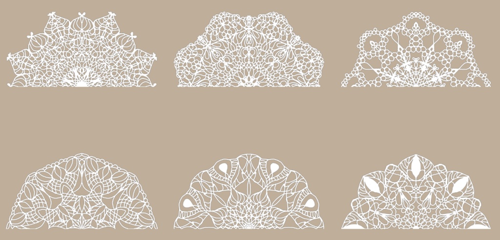 40種の白色縁ありレース素材│40 types of white and outlined lace materials