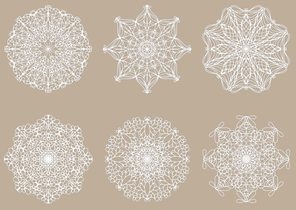 40種の白色縁ありレース素材│40 types of white and outlined lace materials