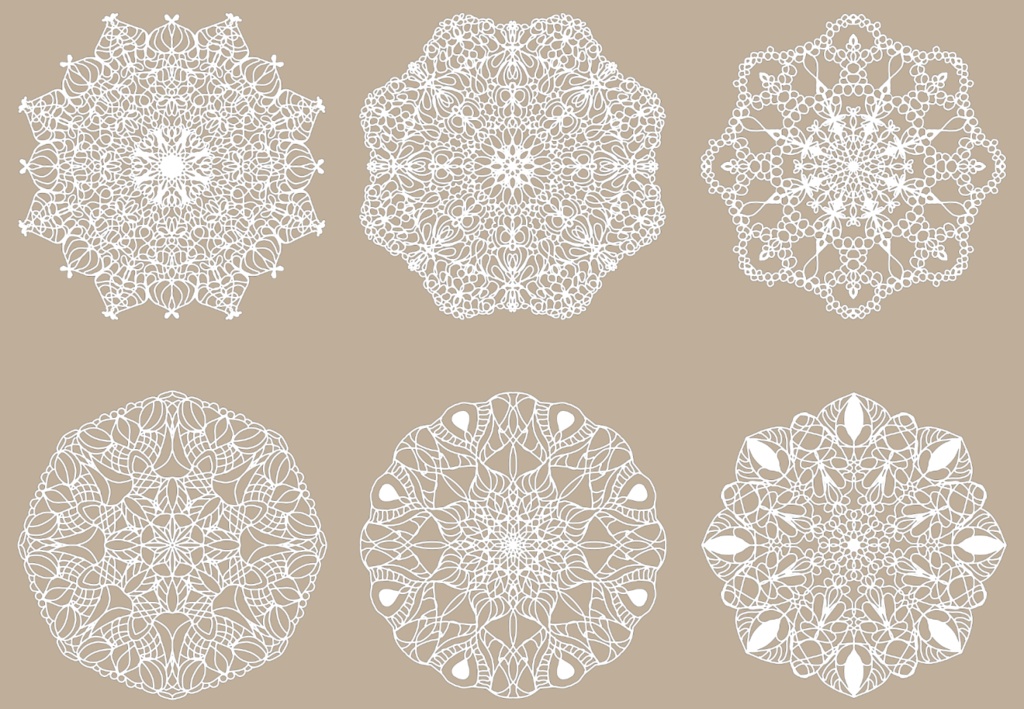 40種の白色縁ありレース素材│40 types of white and outlined lace materials