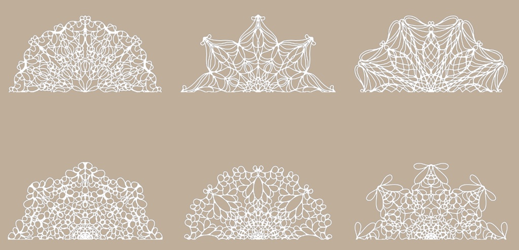 40種の白色縁ありレース素材│40 types of white and outlined lace materials