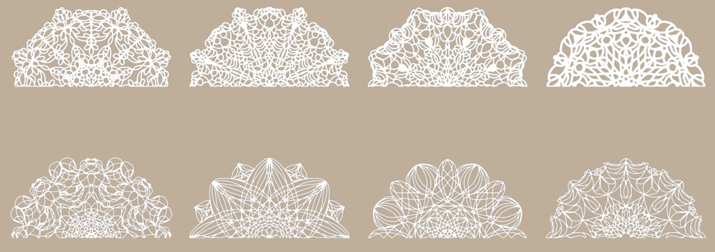 40種の白色縁ありレース素材│40 types of white and outlined lace materials