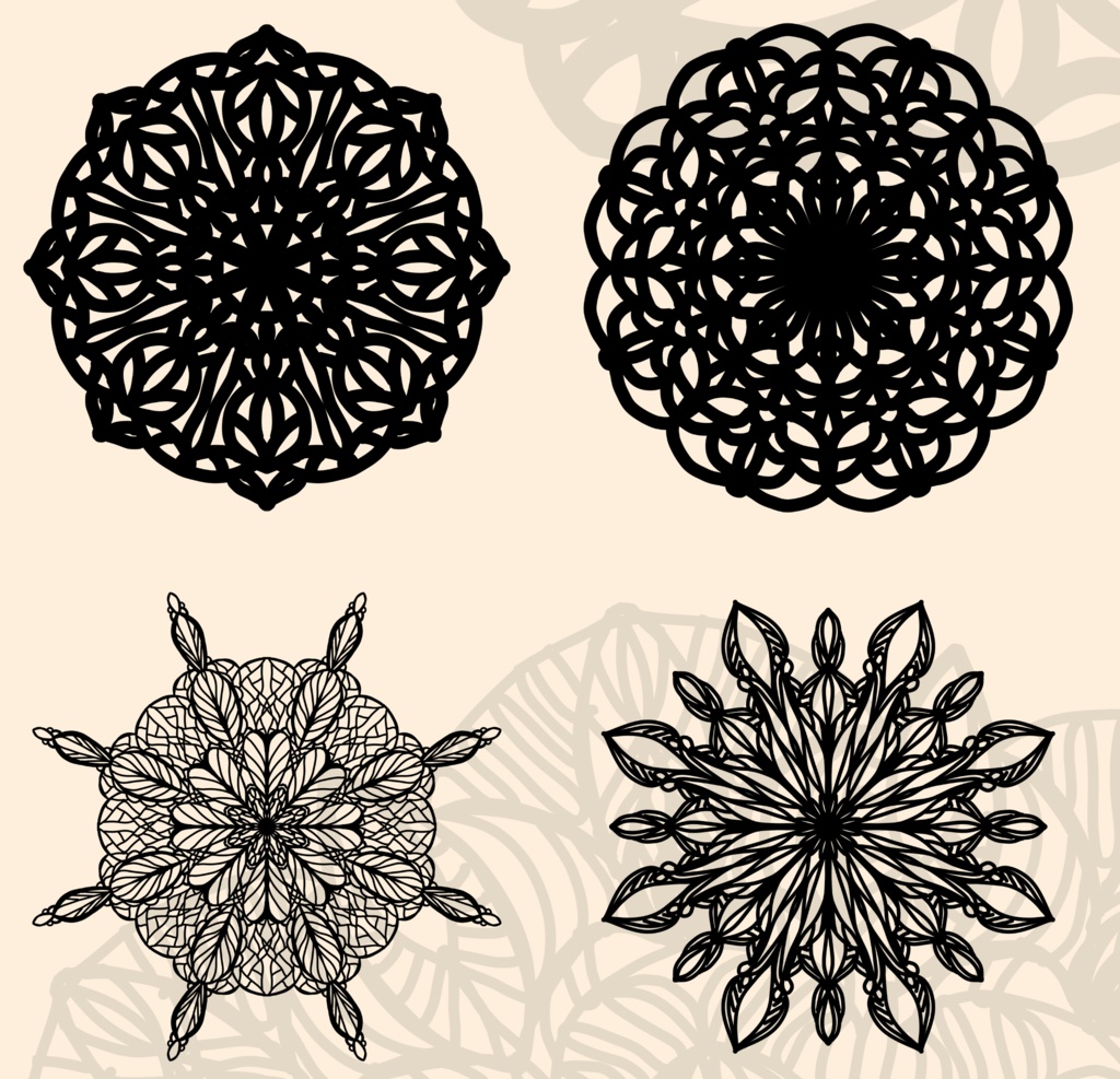 10種の円レース素材2│10 types of circle lace material 2